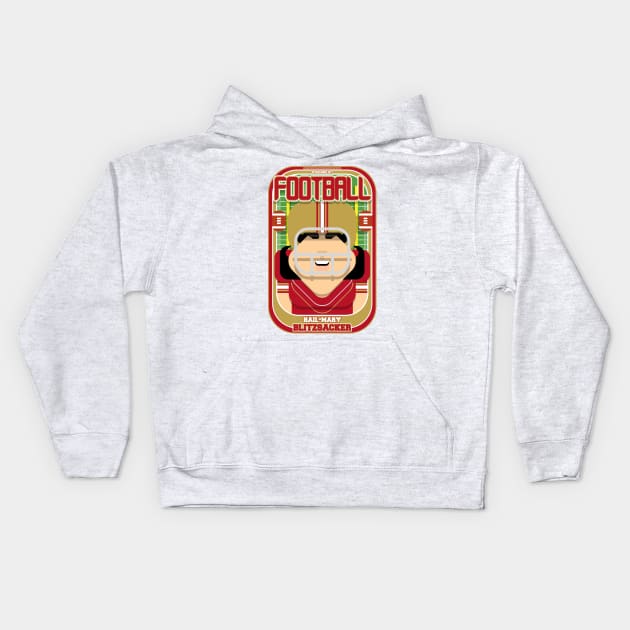 American Football Red and Gold - Hail-Mary Blitzsacker - Indie version Kids Hoodie by Boxedspapercrafts